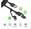 NABÍJECÍ A DATOVÝ KABEL SPIGEN C10I3 3IN1 TYPE-C & LIGHTNING & MICRO-USB CABLE 150CM BLACK