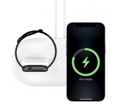 SPIGEN MAGFIT DUO APPLE MAGSAFE & APPLE WATCH CHARGER STAND WHITE