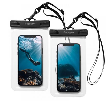 VODĚODOLNÉ POUZDRO SPIGEN A601 UNIVERSAL WATERPROOF CASE 2-PACK CRYSTAL CLEAR