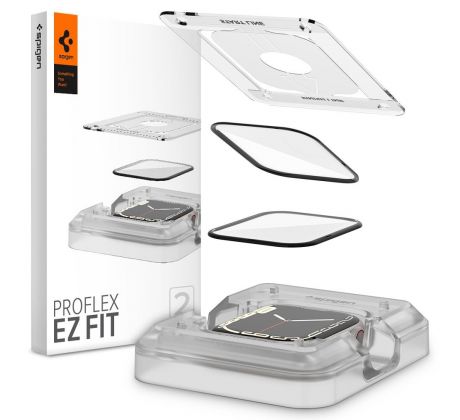2KS V BALENÍ, SET 2 HYBRIDNÍCH SKEL SPIGEN PROFLEX ”EZ FIT” 2-PACK APPLE WATCH 7 / 8 / 9 (41 MM) CLEAR