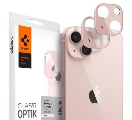 2KS V BALENÍ, SET 2 SKEL ZADNÍ KAMERY SPIGEN OPTIK.TR CAMERA PROTECTOR 2-PACK iPhone 13 mini / 13 PINK