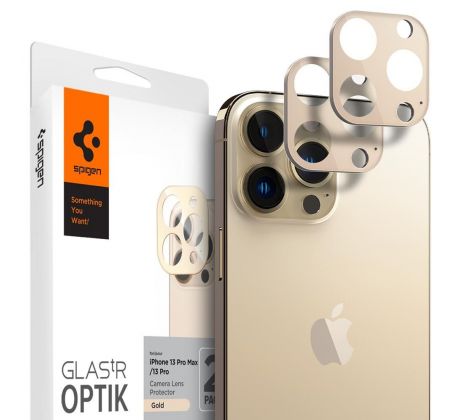 OCHRANNÉ SKLO ZADNÍ KAMERY SPIGEN OPTIK.TR CAMERA PROTECTOR 2-PACK iPhone 13 Pro / 13 Pro Max GOLD