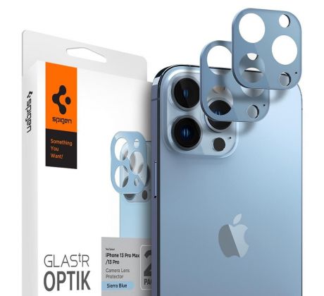 2KS V BALENÍ, SET 2 SKEL ZADNÍ KAMERY SPIGEN OPTIK.TR CAMERA PROTECTOR 2-PACK iPhone 13 Pro / 13 Pro Max SIERRA BLUE