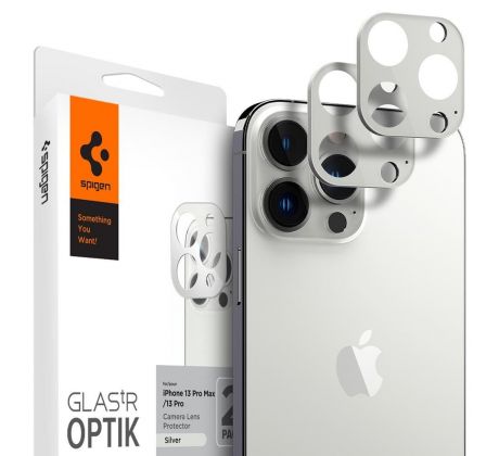 OCHRANNÉ SKLO ZADNÍ KAMERY SPIGEN OPTIK.TR CAMERA PROTECTOR 2-PACK iPhone 13 Pro / 13 Pro Max SILVER