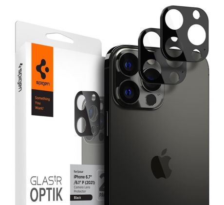 2KS V BALENÍ, SET 2 SKEL ZADNÍ KAMERY SPIGEN OPTIK.TR CAMERA PROTECTOR 2-PACK iPhone 13 Pro / 13 Pro Max GRAPHITE