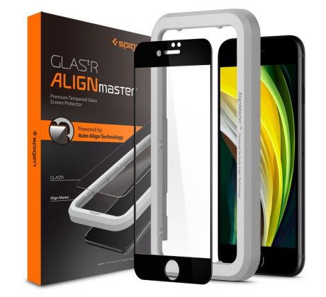 OCHRANNÉ TVRZENÉ SKLO SPIGEN ALM GLASS FC iPhone 7 / 8 / SE 2020 / 2022 BLACK