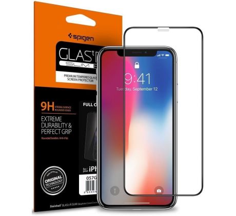 OCHRANNÉ TVRZENÉ SKLO SPIGEN GLASS FC iPhone X/XS BLACK