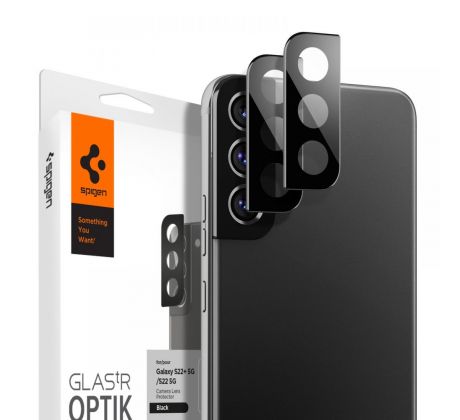 2KS V BALENÍ, SET 2 SKEL ZADNÍ KAMERY SPIGEN OPTIK.TR CAMERA PROTECTOR 2-PACK SAMSUNG GALAXY S22 / S22+ PLUS BLACK