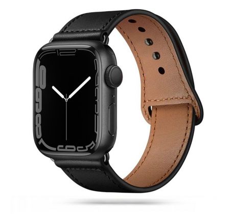 ŘEMÍNEK TECH-PROTECT LEATHERFIT APPLE WATCH 4 / 5 / 6 / 7 / 8 / 9 / SE / ULTRA 1 / 2 (42 / 44 / 45 / 49 MM) BLACK