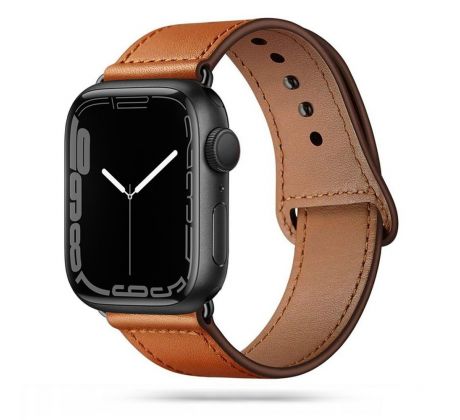 ŘEMÍNEK TECH-PROTECT LEATHERFIT APPLE WATCH 4 / 5 / 6 / 7 / 8 / 9 / SE / ULTRA 1 / 2 (42 / 44 / 45 / 49 MM) BROWN