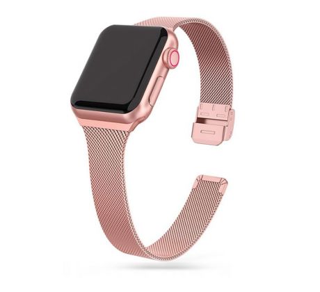 ŘEMÍNEK TECH-PROTECT THIN MILANESE APPLE WATCH 4 / 5 / 6 / 7 / 8 / 9 / SE (38 / 40 / 41 MM) ROSE GOLD