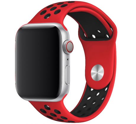 Řemínek pro Apple Watch (42/44/45mm) Sport, red-black (velikost S)