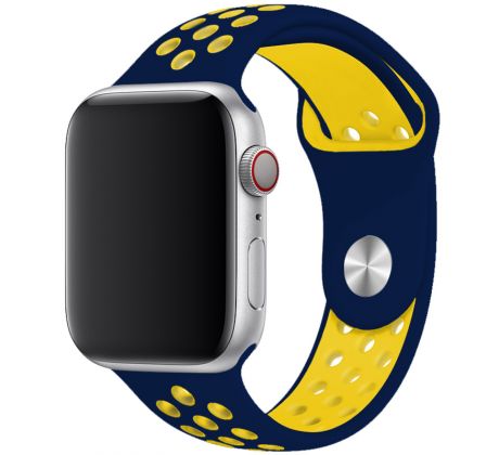 Řemínek pro Apple Watch (38/40/41mm) Sport, midnight blue-yellow  (velikost S)