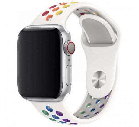 Řemínek pro Apple Watch (42/44/45mm) Sport, white-colorful (velikost S)