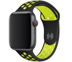 Řemínek pro Apple Watch (38/40/41mm) Sport, black-yellow (velikost S)