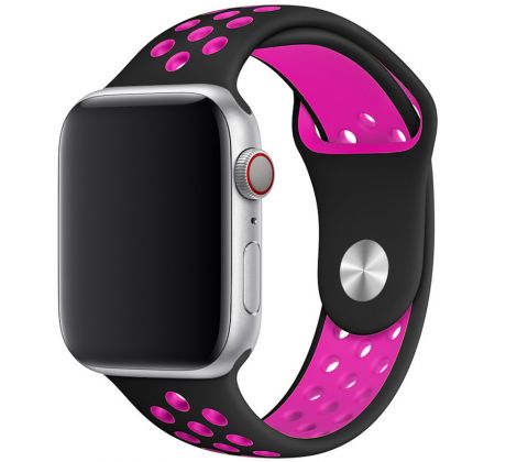 Řemínek pro Apple Watch (42/44/45mm) Sport, black-pink (velikost S)