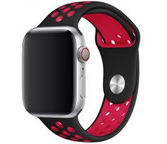 Řemínek pro Apple Watch (42/44/45mm) Sport, black-red (velikost S)
