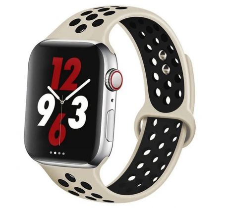 Řemínek pro Apple Watch (38/40/41mm) Sport, antique white-black (velikost L) 