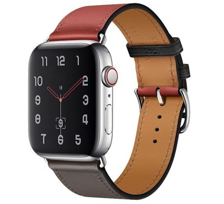 Kožený řemínek pro Apple Watch (42/44/45mm) Red Etain
