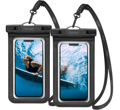 VODĚODOLNÉ POUZDRO SPIGEN A601 UNIVERSAL WATERPROOF CASE 2-PACK BLACK