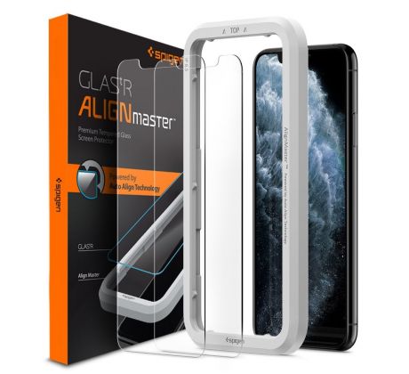 2KS V BALENÍ, SET 2 OCHRANNÝCH SKEL SPIGEN ALM GLAS.TR SLIM 2-PACK iPhone 11