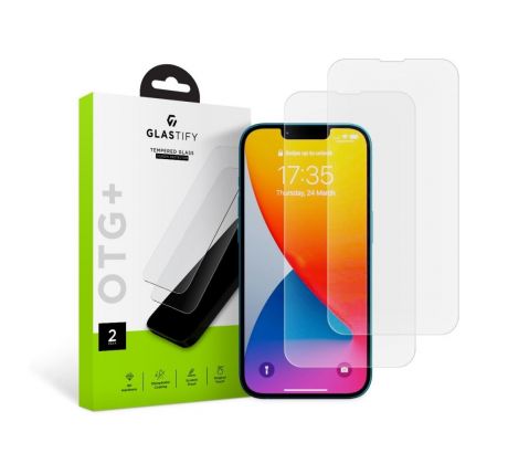 OCHRANNÉ TVRZENÉ SKLO GLASTIFY OTG+ 2-PACK iPhone 13 / 13 Pro / 14 CLEAR