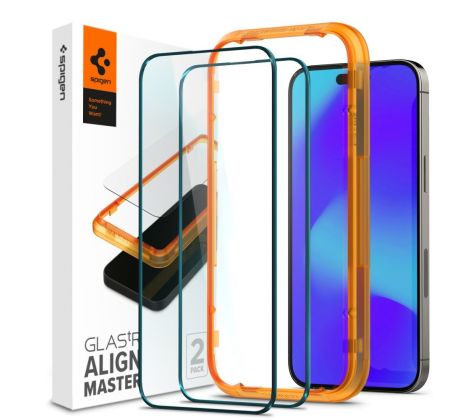 2KS V BALENÍ, SET 2 OCHRANNÝCH SKEL SPIGEN ALM GLASS FC 2-PACK iPhone 14 Pro Max BLACK