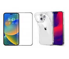 2PACK - 3D ochranné sklo + transparentní kryt pro iPhone 14 Pro