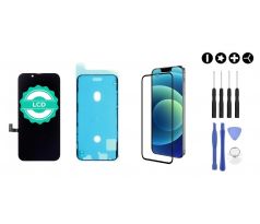 MULTIPACK - Incell displej pro iPhone 13 mini + screen adhesive (lepka pod displej) + 3D ochranné sklo + sada nářadí