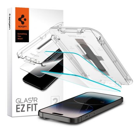 2KS V BALENÍ, SET 2 OCHRANNÝCH SKEL SPIGEN GLAS.TR ”EZ FIT” 2-PACK iPhone 14 Pro CLEAR