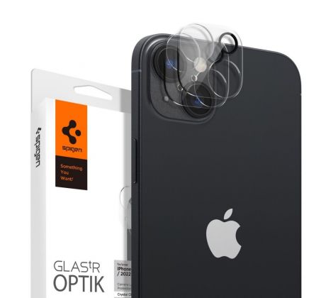 2KS V BALENÍ, SET 2 SKEL ZADNÍ KAMERY SPIGEN OPTIK.TR CAMERA PROTECTOR 2-PACK iPhone 14 / 14 Plus CRYSTAL CLEAR