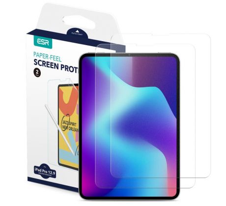 2KS V BALENÍ, SET 2 FÓLII ESR PAPER FEEL 2-PACK iPad  PRO 12.9 2020 / 2021 / 2022