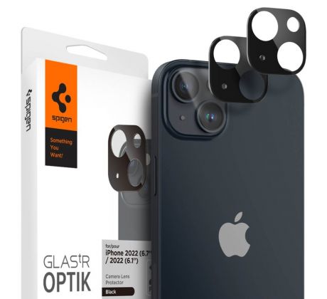 2KS V BALENÍ, SET 2 SKEL ZADNÍ KAMERY SPIGEN OPTIK.TR CAMERA PROTECTOR 2-PACK iPhone 14 / 14 Plus BLACK