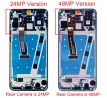 LCD displej + dotyková plocha pro Huawei P30 Lite, s rámem - modrý, 48MPX verze (MAR-LX1A, MAR-L21A)