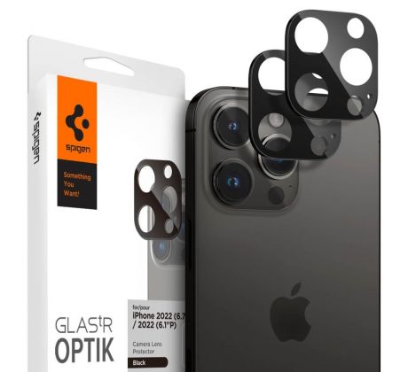 2KS V BALENÍ, SET 2 SKEL ZADNÍ KAMERY SPIGEN OPTIK.TR CAMERA PROTECTOR 2-PACK iPhone 14 Pro / 14 Pro Max / 15 Pro / 15 Pro Max / 16 Pro / 16 Pro Max BLACK