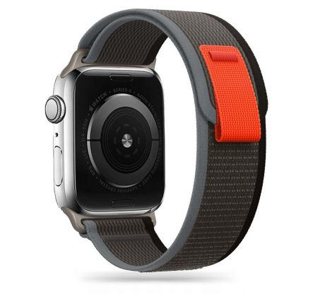 ŘEMÍNEK TECH-PROTECT NYLON APPLE WATCH 4 / 5 / 6 / 7 / 8 / 9 / SE / ULTRA 1 / 2 (42 / 44 / 45 / 49 MM) BLACK/ORANGE