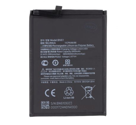 Baterie BN61 pro Xiaomi Poco X3 NFC 6000mAh