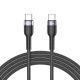 NABÍJECÍ A DATOVÝ KABEL TECH-PROTECT ULTRABOOST TYPE-C CABLE PD60W/3A 200CM BLACK