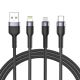 NABÍJECÍ A DATOVÝ KABEL TECH-PROTECT ULTRABOOST ”2” 3IN1 LIGHTNING & TYPE-C & MICRO-USB CABLE 3A 120CM BLACK