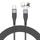 NABÍJECÍ A DATOVÝ KABEL TECH-PROTECT ULTRABOOST 2IN1 MAGNETIC CABLE LIGHTNING & TYPE-C PD60W/3A 100CM BLACK