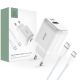 SÍŤOVÁ NABÍJEČKA NA MOBIL A TABLET TECH-PROTECT C20W 2-PORT NETWORK CHARGER PD20W/QC3.0 + TYPE-C CABLE WHITE