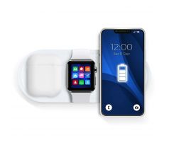 Bezdrátová nabíječka Qi LED 3in1 15W KT-IW bílá