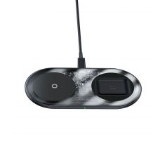BASEUS Bezdrátová nabíječka 2in1 Simple Pro Edition 15W Max For Phones+Pods Qi průsvitný WXJK-CA02