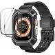 ŘEMÍNEK S OCHRANOU DISPLEJE SUPCASE UNICORN BEETLE PRO & TEMPERED GLASS APPLE WATCH ULTRA 1 / 2 (49 MM) BLACK