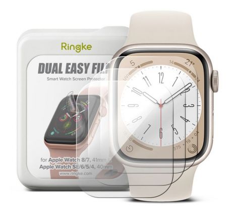 OCHRANNÁ FÓLIE RINGKE DUAL EASY 3-PACK APPLE WATCH 4 / 5 / 6 / 7 / 8 / SE (40 / 41 MM) CLEAR