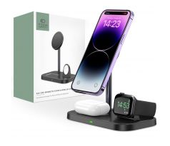 BEZDRÁTOVÁ NABÍJEČKA TECH-PROTECT QI15W A22 3IN1 MAGNETIC MAGSAFE WIRELESS CHARGER BLACK