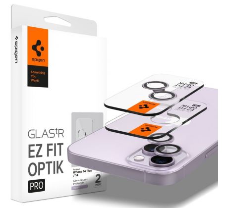 2KS V BALENÍ, SET 2 SKEL ZADNÍ KAMERY SPIGEN OPTIK.TR ”EZ FIT” CAMERA PROTECTOR 2-PACK iPhone 14 / 14 Plus / 15 / 15 Plus PURPLE