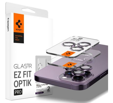 2KS V BALENÍ, SET 2 SKEL ZADNÍ KAMERY SPIGEN OPTIK.TR ”EZ FIT” CAMERA PROTECTOR 2-PACK iPhone 14 Pro / 14 Pro Max DEEP PURPLE