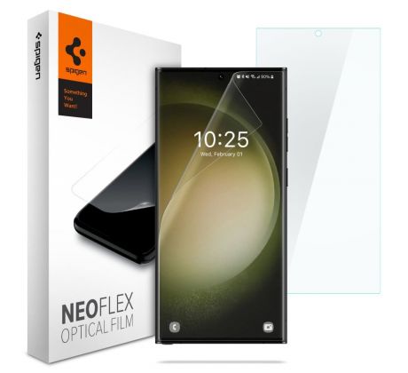 2KS V BALENÍ, SET 2 FOLIÍ SPIGEN NEO FLEX 2-PACK SAMSUNG GALAXY S23 ULTRA CLEAR