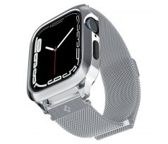 ŘEMÍNEK SPIGEN METAL FIT ”PRO” APPLE WATCH 4 / 5 / 6 / 7 / 8 / 9 / SE (44 / 45 MM) SILVER